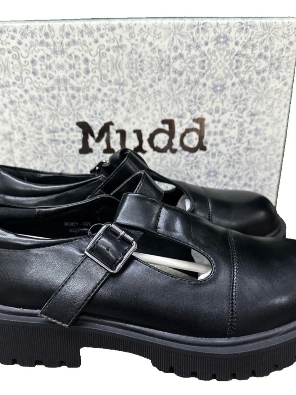NWT Mudd Black Y2K Style Mary Jane Chunky Sole Shoes Womens Size 7.5